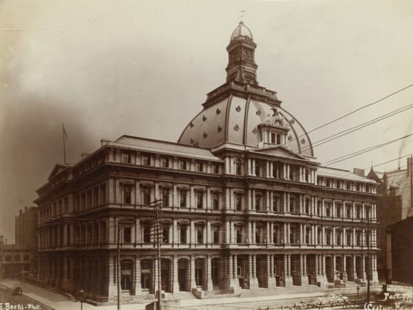 Post Office and Custom House. [Old Post Office]. Olive Street Side.