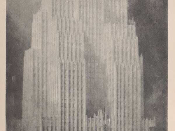 Telephone Building in St. Louis, drawn by Hugh Ferris in The Metropolis of Tomorrow