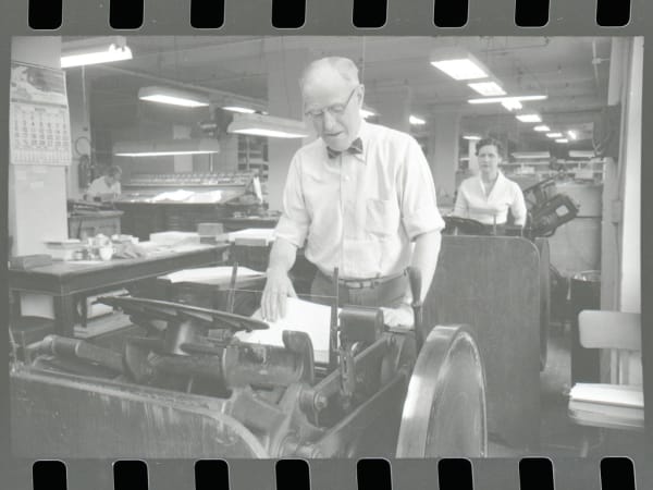 Stix, Baer, and Fuller Worker in the Downtown Print Shop