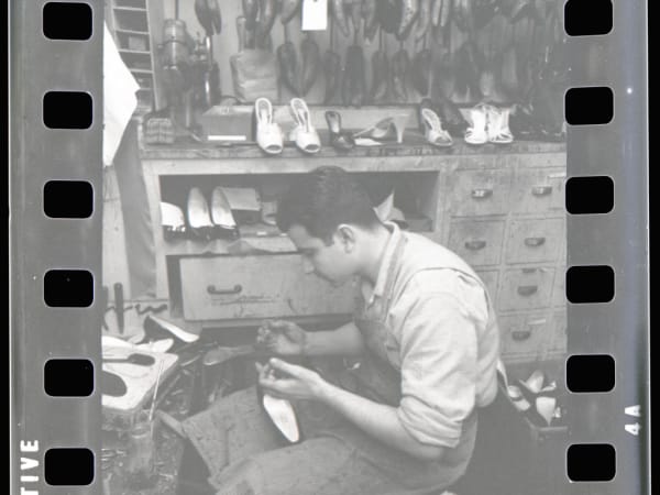 Stix, Baer, and Fuller Worker in the Downtown Shoe Repair Department