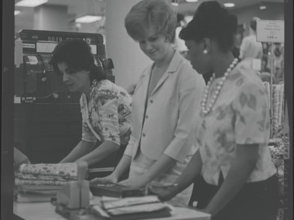CO-OP PROGRAM: CO-OP STUDENTS AT WORK AT STIX, BAER, AND FULLER.