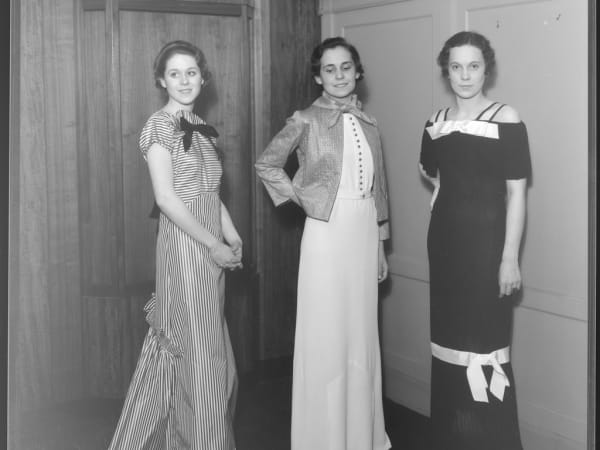 Young Women Modeling Dorothy Parker Dresses in Stix, Baer & Fuller Assembly Hall, 9th Floor