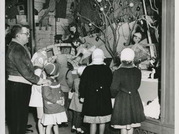 Christmas Window at Scruggs Vandervoort and Barney, 1960