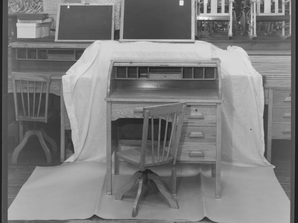 Roll Top Desk and Chair from Scruggs, Vandervoort, and Barney