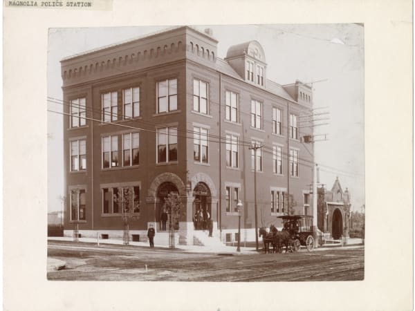 Magnolia Police Station, Grand and Magnolia, Southeast Corner
