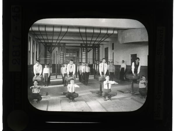 Shepard School (1885): Educational Museum Lantern Slides: Boys Gymnasium- Shepard School