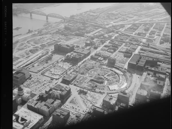 Aerial View of Busch Stadium Construction, 250 Stadium Plaza