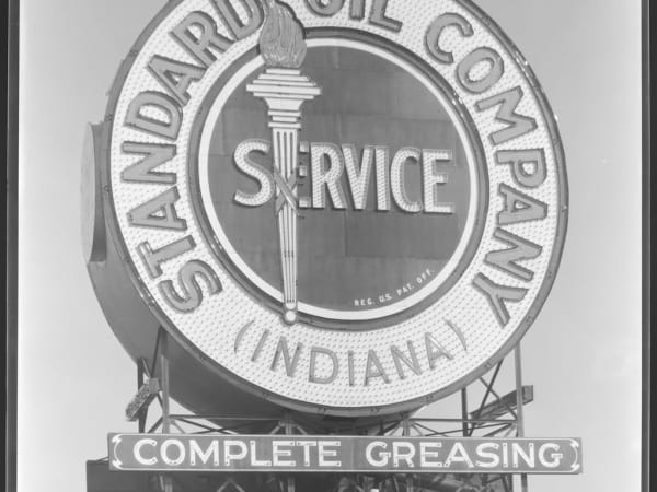 Standard Oil Company Sign at the Service Station at the Corner of Clayton and Skinker
