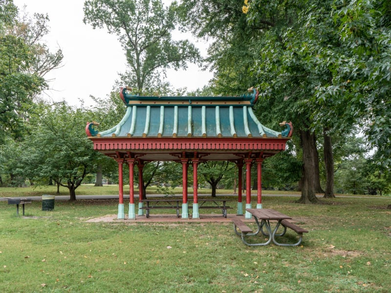 Chinese Pavilion, 3834 Main Dr, St. Louis, photographed September 2026