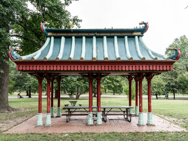 Chinese Pavilion, 3834 Main Dr, St. Louis, photographed September 2026