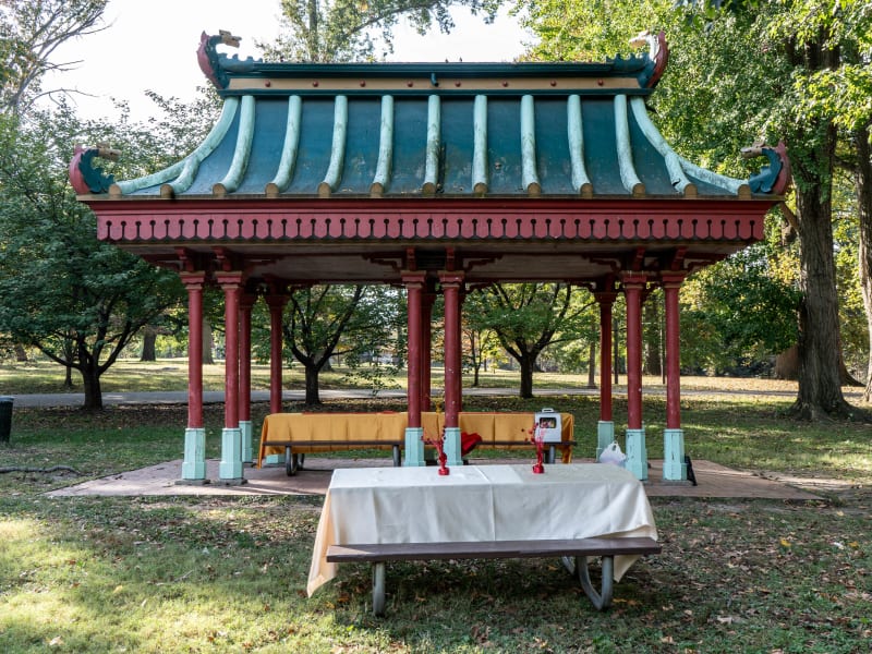 Chinese Pavilion, 3834 Main Dr, St. Louis, photographed October 2026