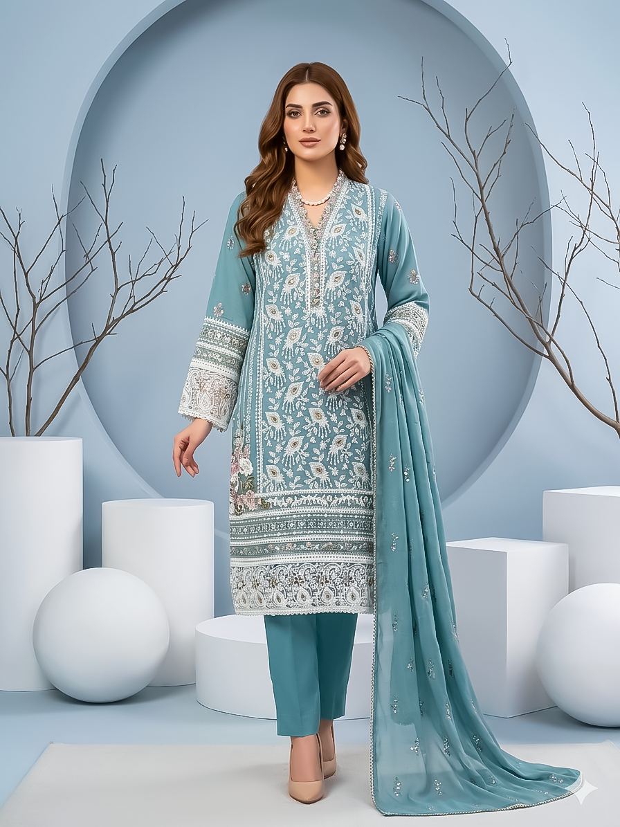 Embroidered Silk Kurta