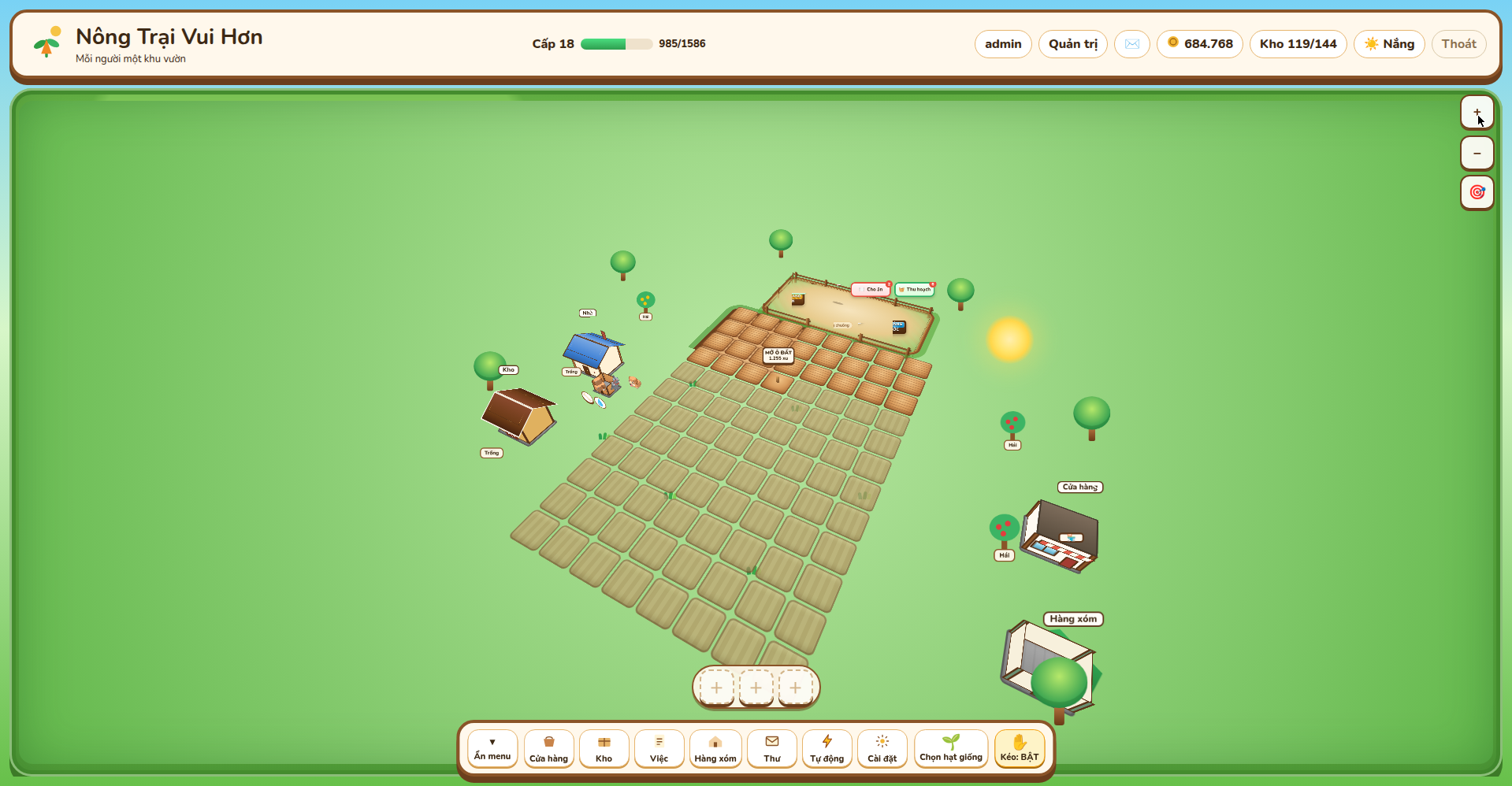 Nông Trại Vui Hơn (Happier Farms) — game nông trại vẽ bằng code, chơi ngay trên trình duyệt - 1