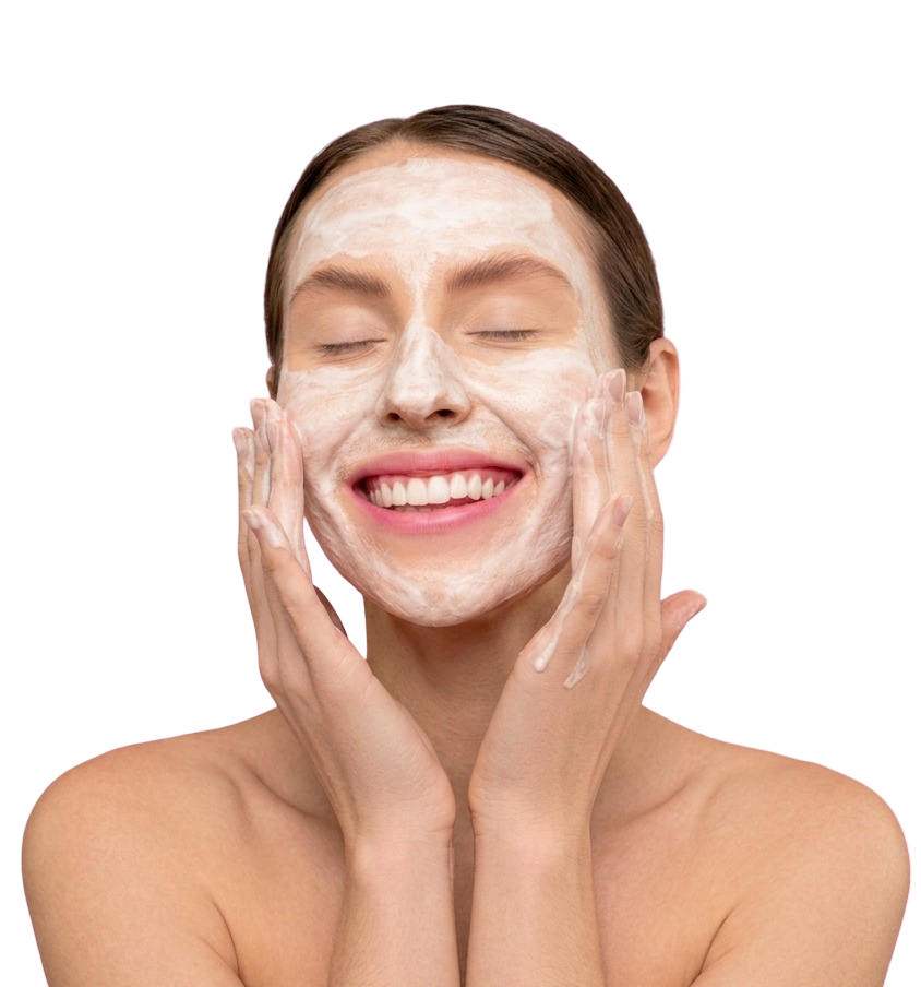 Chica con mascarilla facial