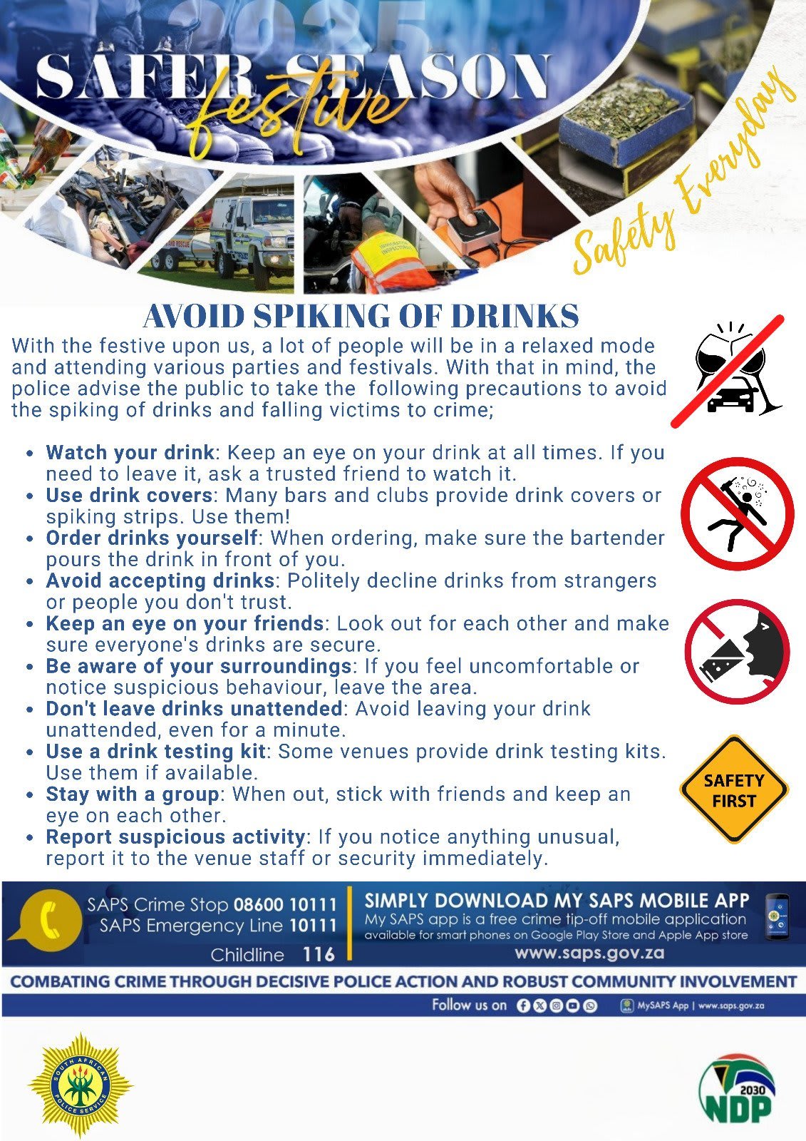 Photo:Police warn of spiking and robbery threats – South African Daily