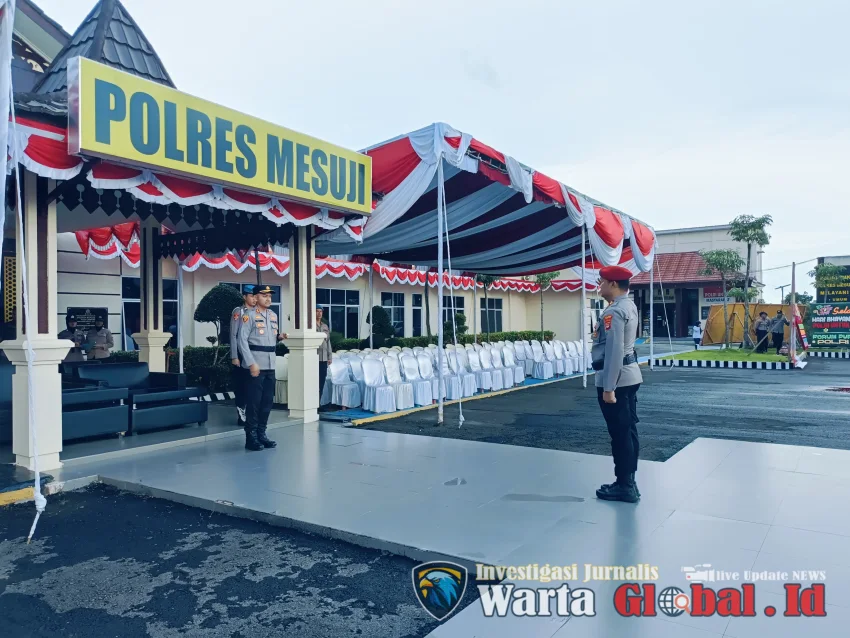 Polres Mesuji Gelar Upacara Laporan Kenaikan Pangkat Personel Polres Mesuji
