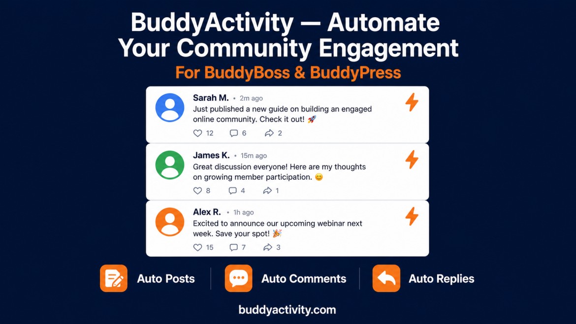 BuddyActivity automates community engagement for BuddyBoss and BuddyPress