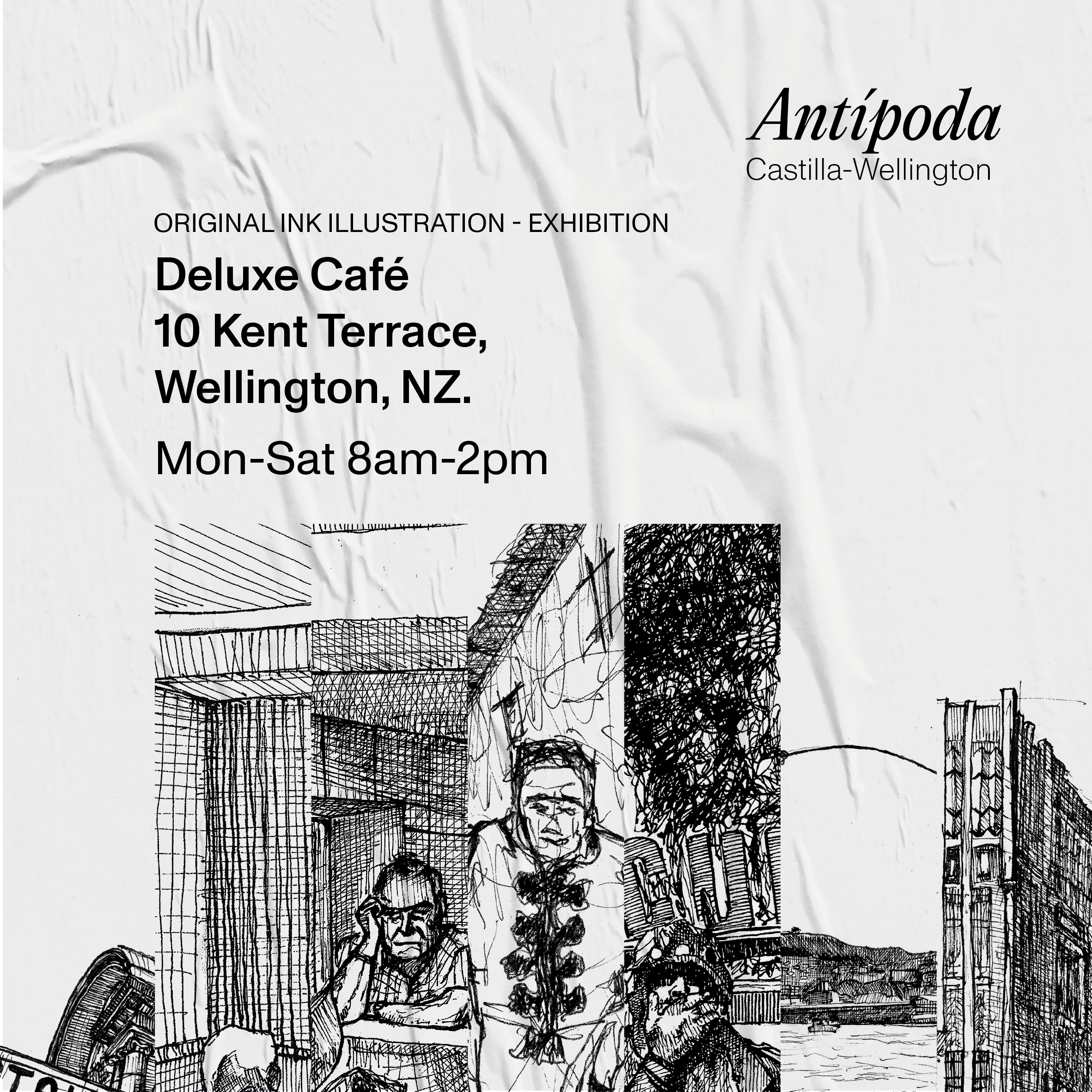 Antípoda — Original Ink Illustration Exhibition · Deluxe Café · 28 May · 5–7pm