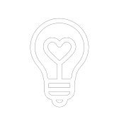 Lightbulb with heart icon representing love for learning