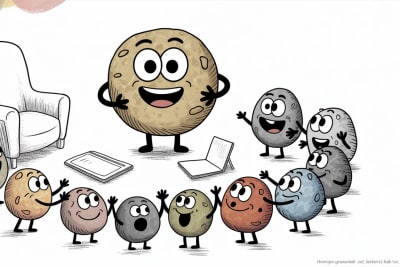 Teaching public speaking to homeschool students with stone characters in home setting