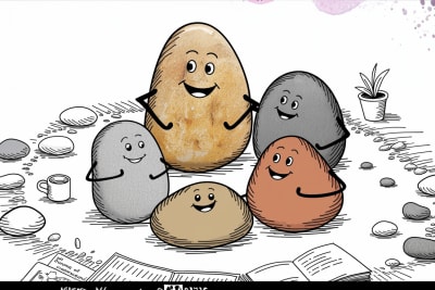 Gather round homeschool stone characters in friendly circle gathering