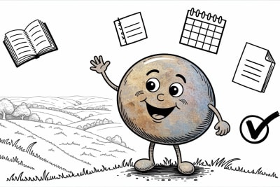 Friendly stone character representing homeschool North Carolina requirements and planning