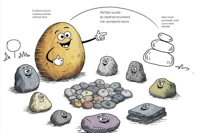 Stone characters explaining what the Florida medallion scholarship is