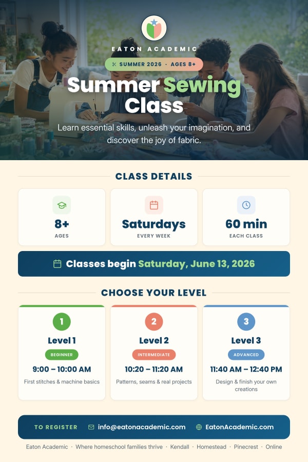 Summer Sewing Class (Homestead)