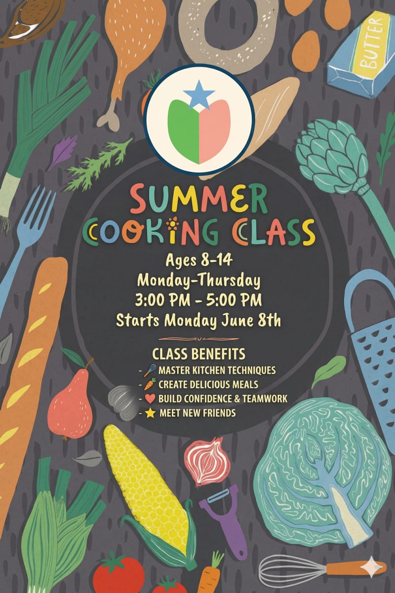 Summer cooking class flyer