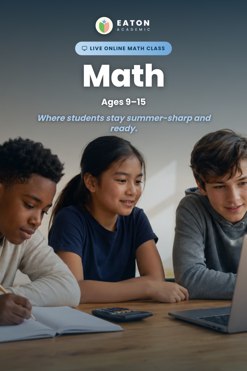 Eaton Academic online summer math class for homeschool students
