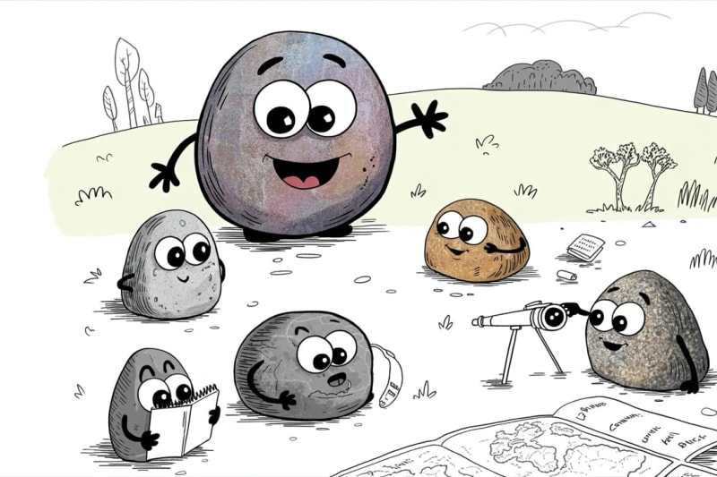 Self-directed learning projects homeschool: stone characters exploring and learning independently