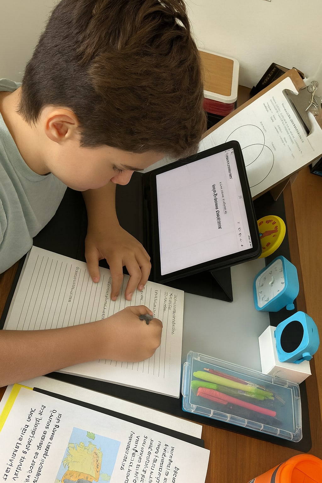 Student engaged in live online learning