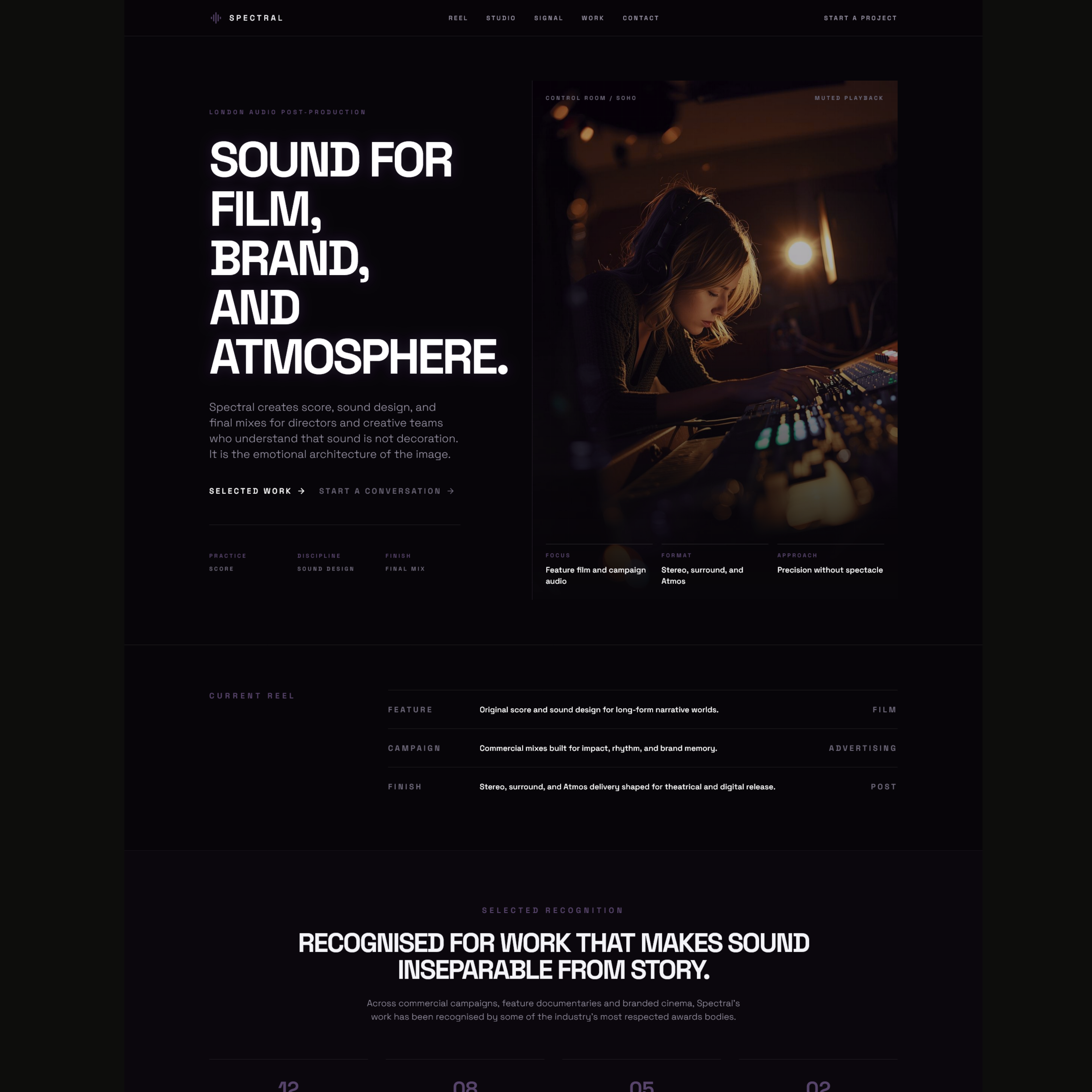 Spectral homepage hero