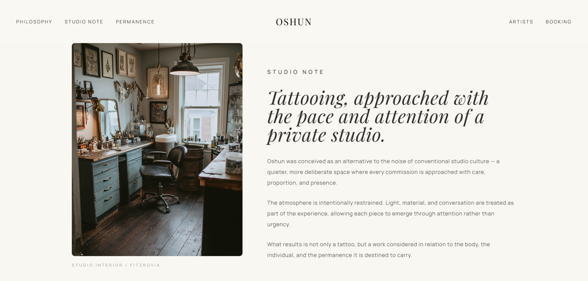 Oshun Studios portfolio preview
