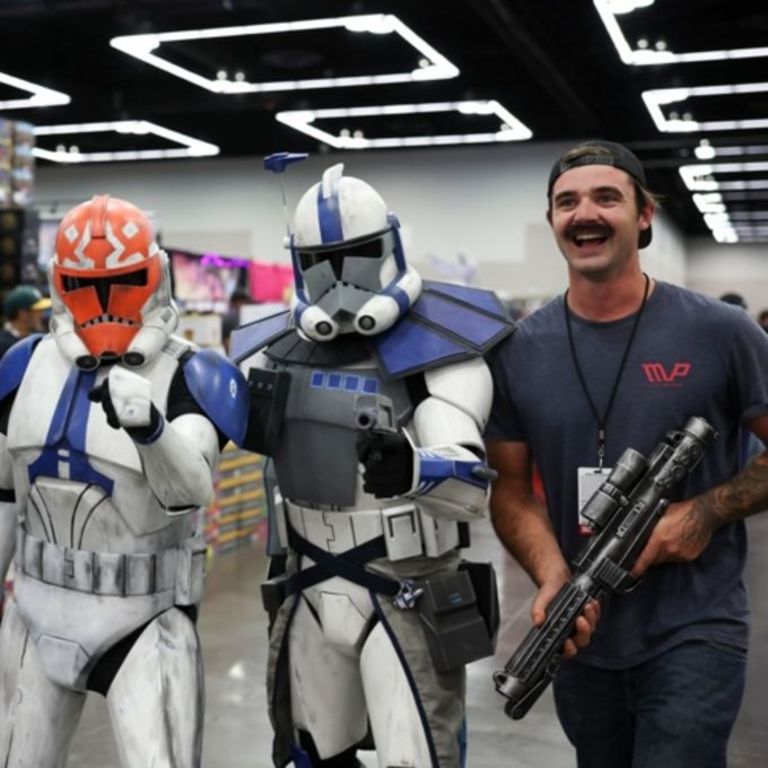 people in Storm Trooper costumes