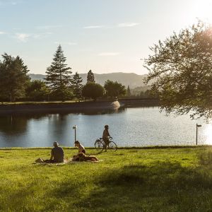 The slopes of Mount Tabor Park (an extinct cinder cone volcano in Southeast Portland) is a favorite with local bikers.