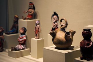 a display of native american art at portland art museum