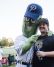 Meet mascot Dillon the Pickle at a Portland Pickles baseball game.