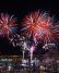 Downtown Portland\'s annual fireworks show takes place in the Willamette River, just south of the Hawthorne Bridge.