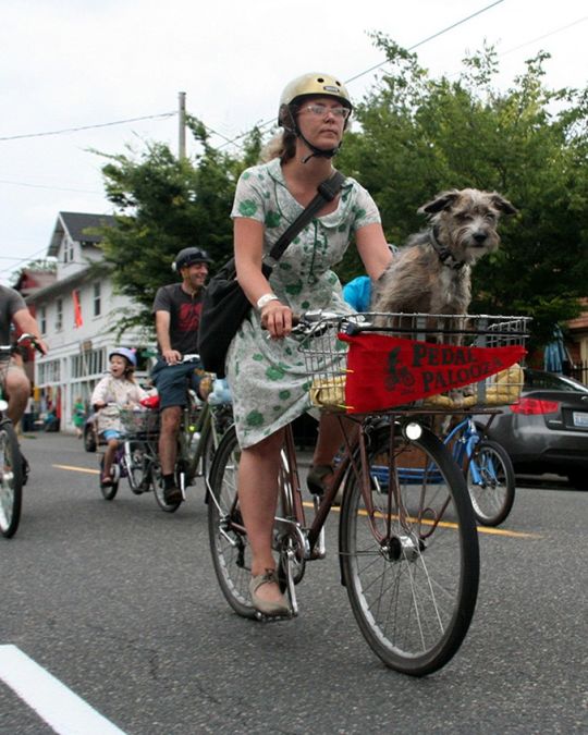 Many Pedalpalooza rides are open to children —
and even pets!