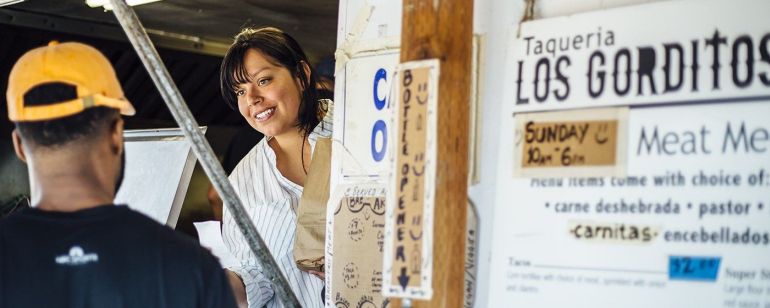 Founder Alicia Cruz serves up tasty Mexican fare at food truck Los Gorditos.