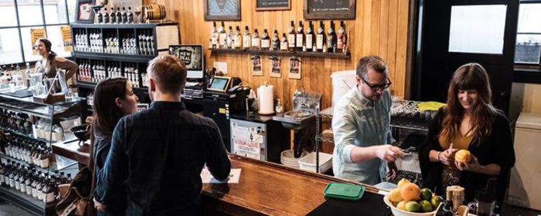New Deal Distillery was the first to open on Distillery Row in 2004.