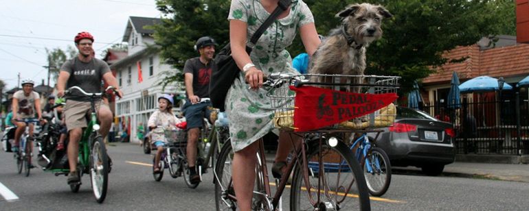 Many Pedalpalooza rides are open to children —
and even pets!