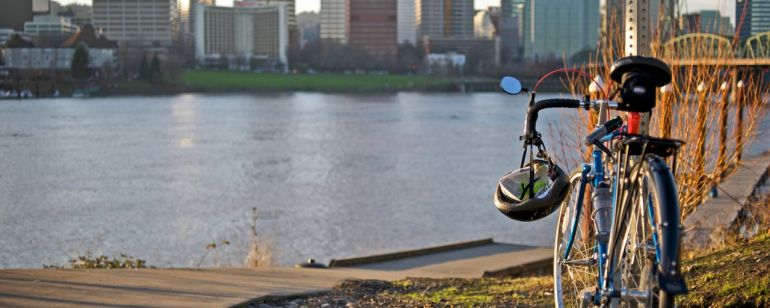 The Springwater on the Willamette Trail offers views of downtown.