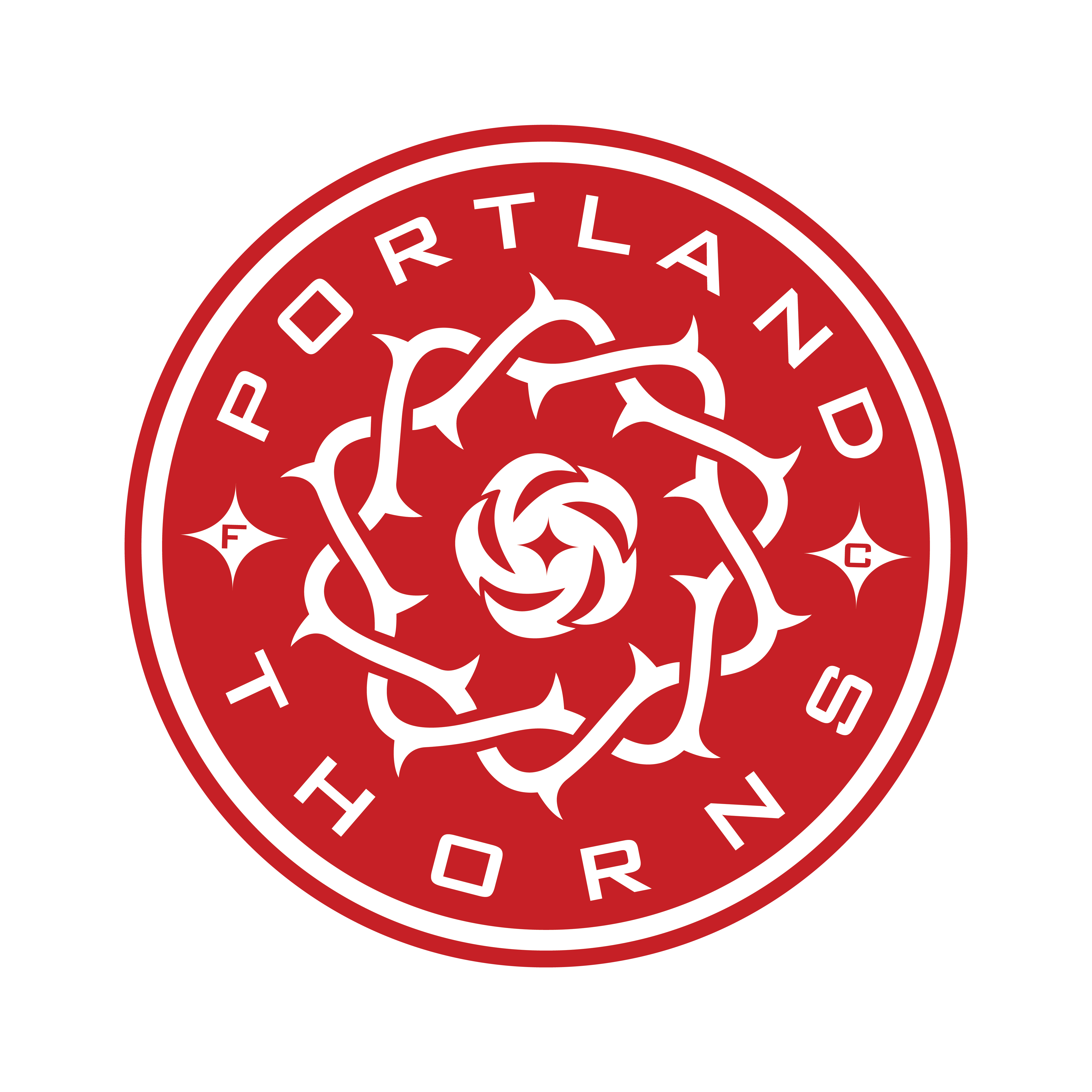 Red floral symbol illustration