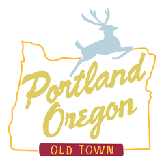 an illustration of the famous leaping stag Portland sign