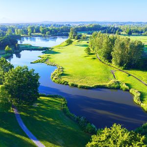 aerial view of golf course