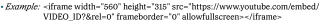 an example of the code required to embed a graphic image