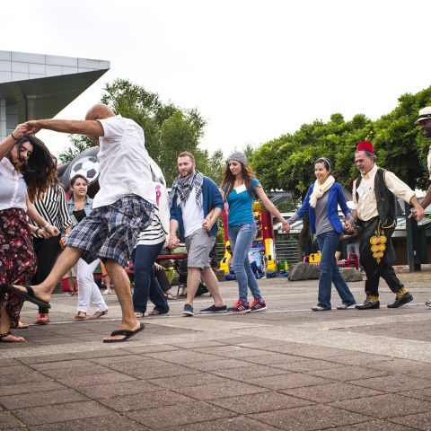 people dancing at the Mahrajan Arab Festival