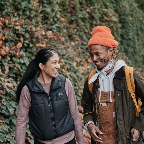 two people in focus